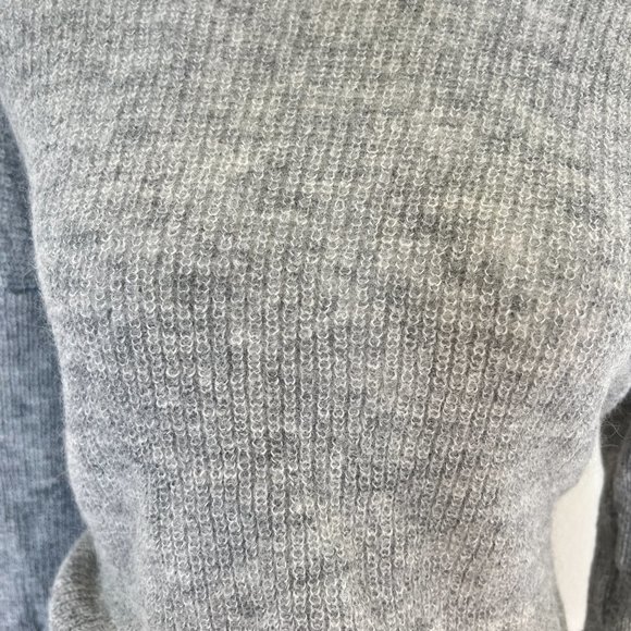 SEZANE Casie Lace Up Alpaca Jumper Sweater in Mid Grey - Picture 8 of 10